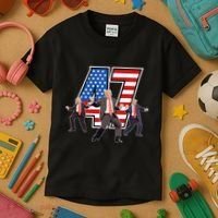 Funny Trump Victory Dance 47th President Dancing Kids T-Shirt thumb 3