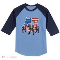 Funny Trump Victory Dance 47th President Dancing Raglan Baseball Sleeve Shirt thumb 0