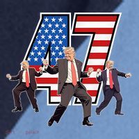 Funny Trump Victory Dance 47th President Dancing Raglan Baseball Sleeve Shirt thumb 2