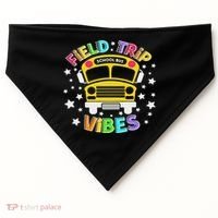 Field Trip Vibes Field Day School Bus Yellow Teacher Student USA-Made Doggie Bandana thumb 0