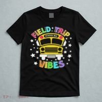 Field Trip Vibes Field Day School Bus Yellow Teacher Student T-Shirt thumb 5