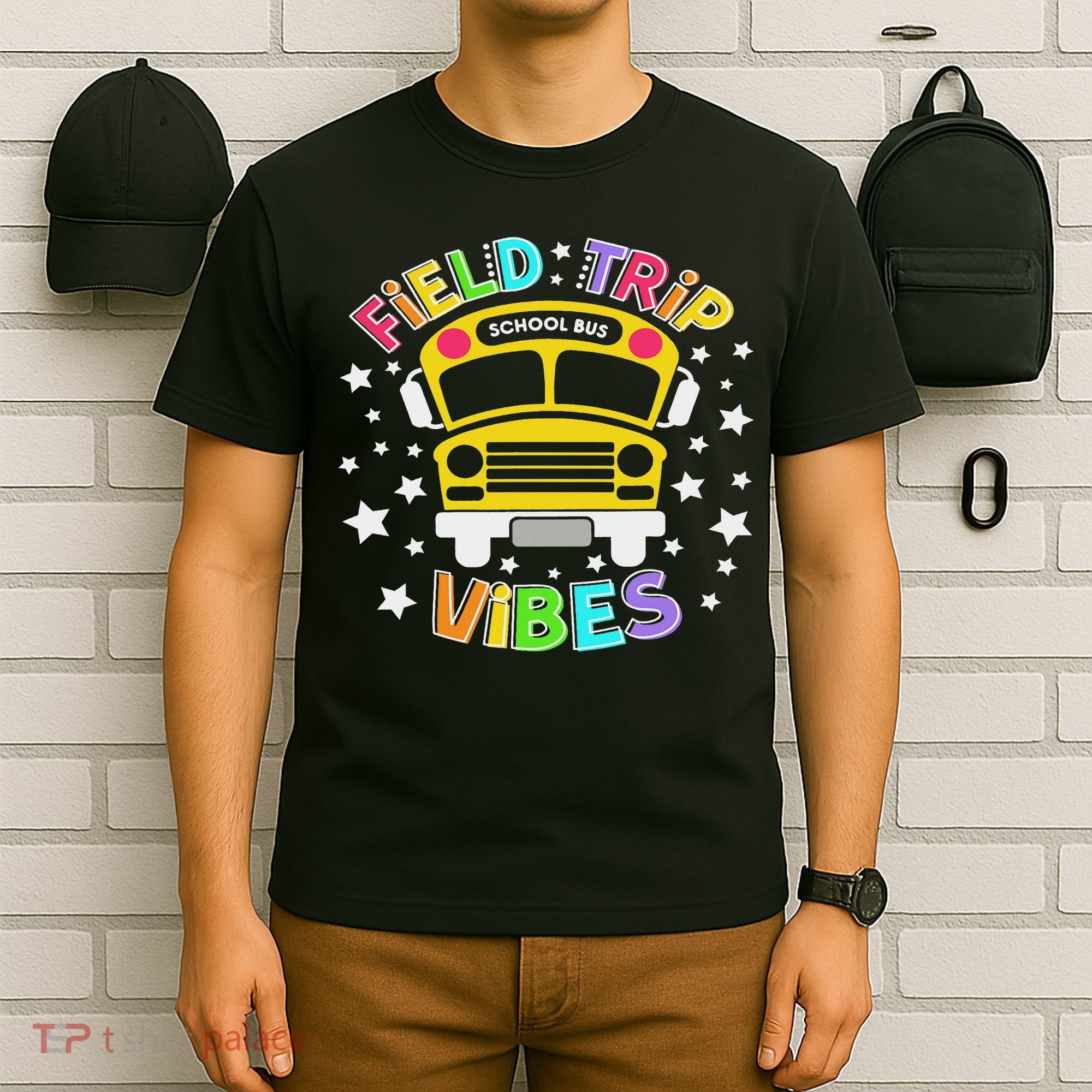 Field Trip Vibes Field Day School Bus Yellow Teacher Student T-Shirt