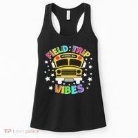 Field Trip Vibes Field Day School Bus Yellow Teacher Student Women's Tank Top thumb 0