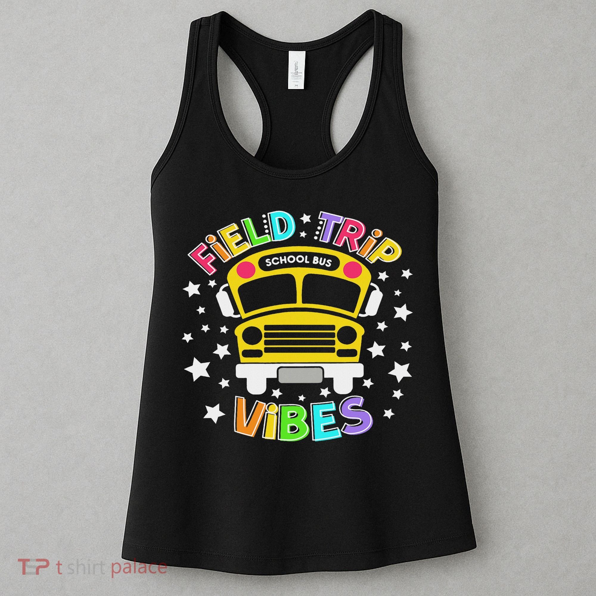 Field Trip Vibes Field Day School Bus Yellow Teacher Student Women's Tank Top