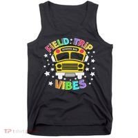 Field Trip Vibes Field Day School Bus Yellow Teacher Student Tank Top thumb 0