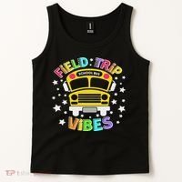 Field Trip Vibes Field Day School Bus Yellow Teacher Student Tank Top thumb 2
