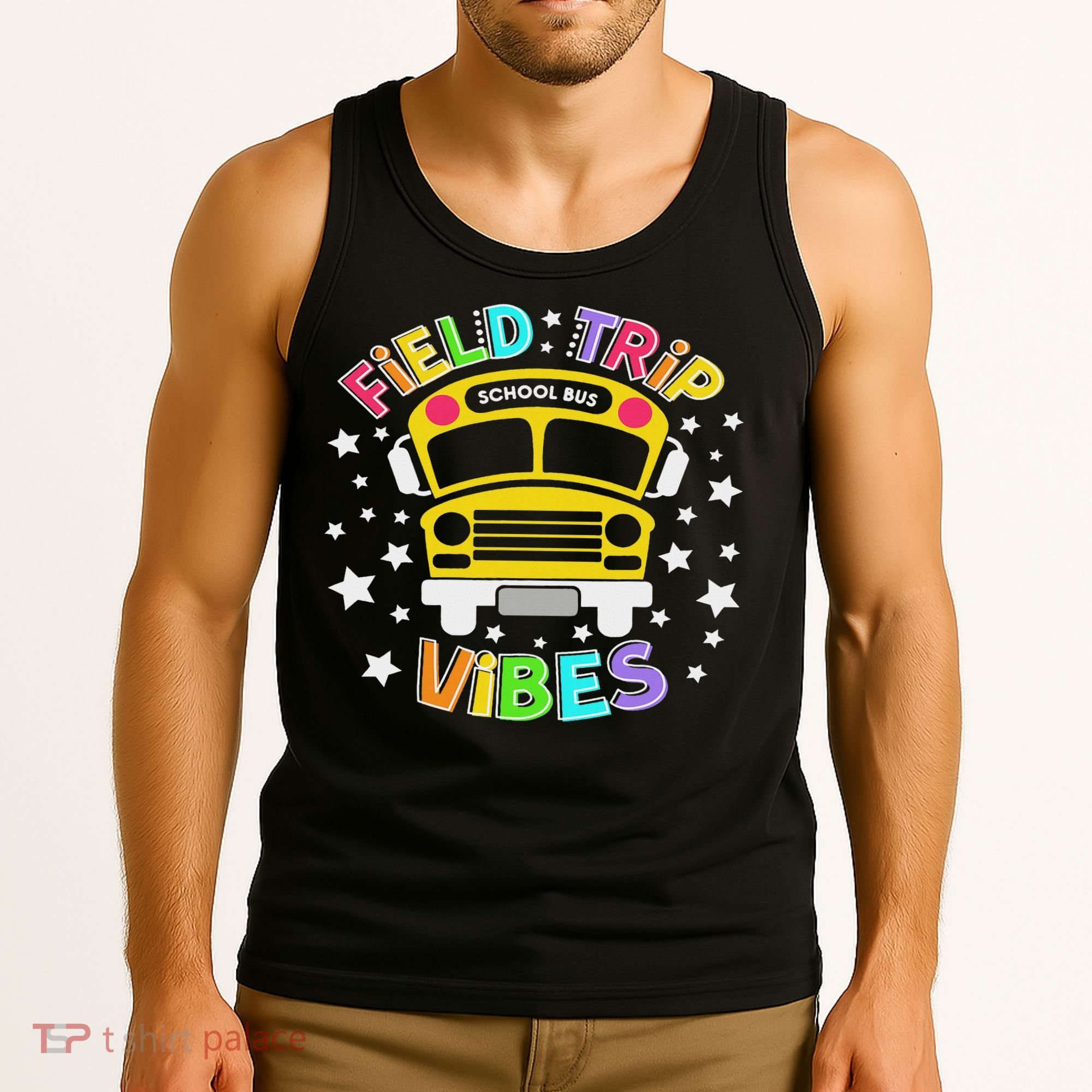 Field Trip Vibes Field Day School Bus Yellow Teacher Student Tank Top