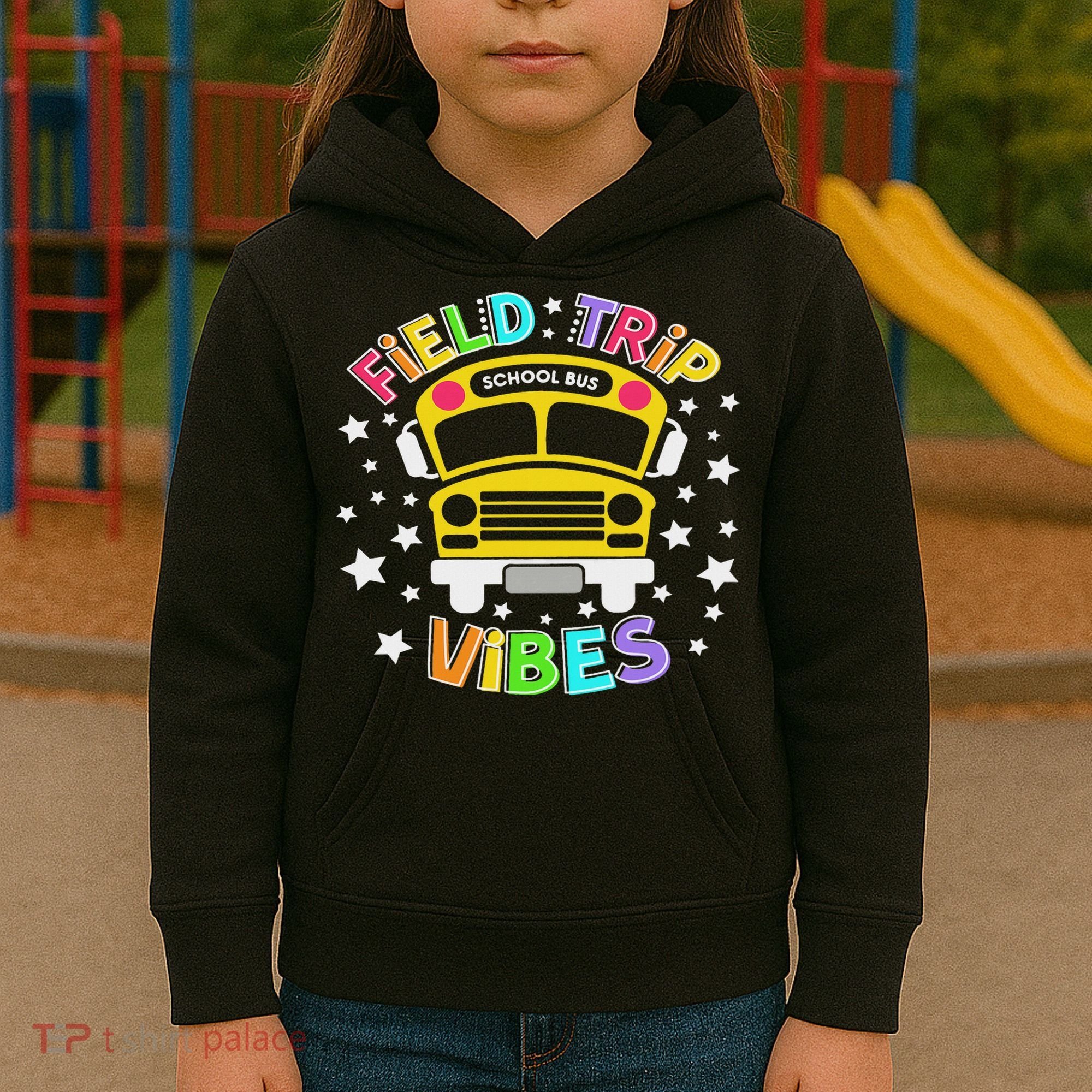 Field Trip Vibes Field Day School Bus Yellow Teacher Student Kids Hoodie