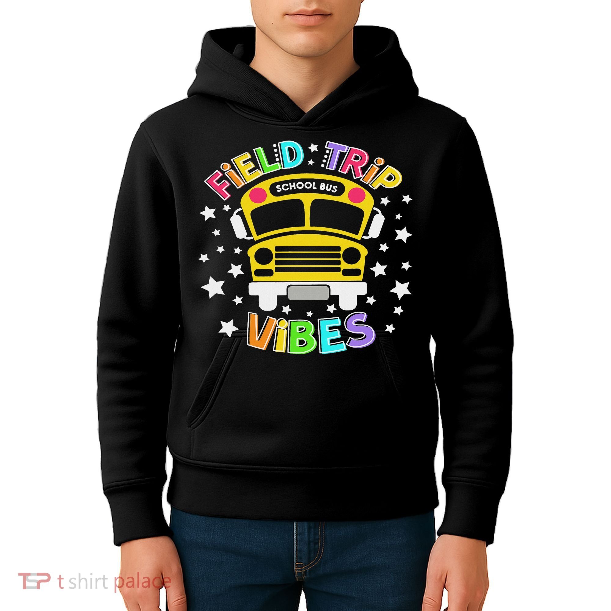 Field Trip Vibes Field Day School Bus Yellow Teacher Student Kids Hoodie