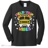 Field Trip Vibes Field Day School Bus Yellow Teacher Student Kids Long Sleeve Shirt thumb 0