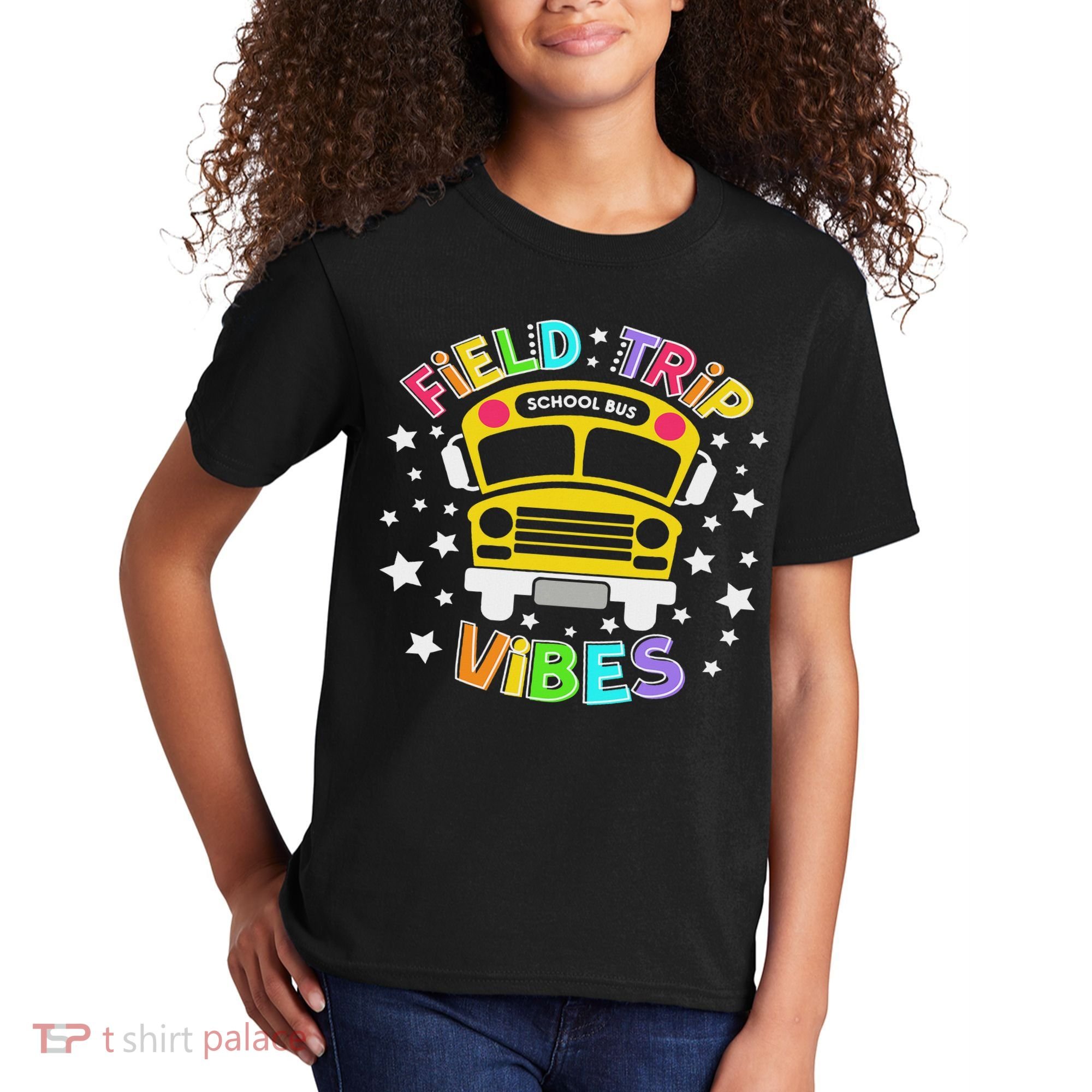 Field Trip Vibes Field Day School Bus Yellow Teacher Student Kids T-Shirt