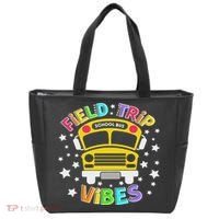 Field Trip Vibes Field Day School Bus Yellow Teacher Student Tote Bag thumb 0