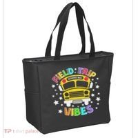 Field Trip Vibes Field Day School Bus Yellow Teacher Student Tote Bag thumb 2