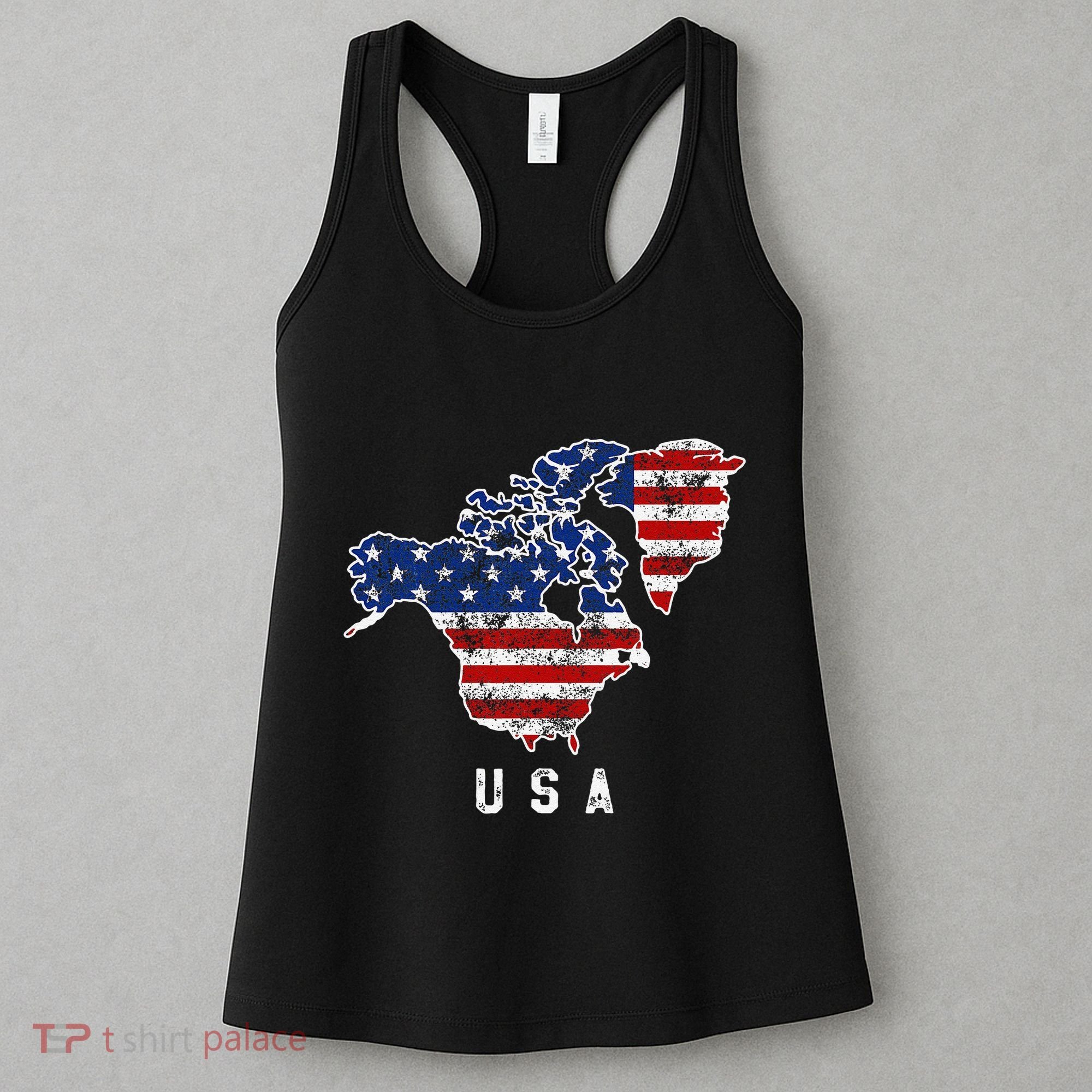 Funny Trump’S Vision Of Usa Map With Canada And Greenland Women's Tank Top