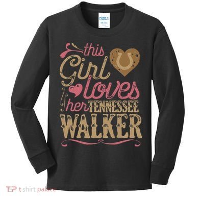 funny Tennessee Walker Horse Gift Tee Walking Kids Long Sleeve Shirt