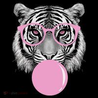 Funny Tiger Wearing Glasses And Blowing Stripe Pom Pom Beanie thumb 2