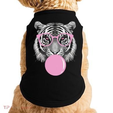 Funny Tiger Wearing Glasses And Blowing Doggie Tank