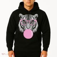 Funny Tiger Wearing Glasses And Blowing Hoodie thumb 2