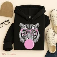 Funny Tiger Wearing Glasses And Blowing Hoodie thumb 4