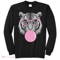 Funny Tiger Wearing Glasses And Blowing Sweatshirt thumb 0