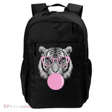 Funny Tiger Wearing Glasses And Blowing Backpack