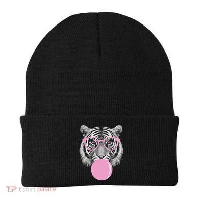 Funny Tiger Wearing Glasses And Blowing Beanie