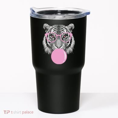 Funny Tiger Wearing Glasses And Blowing Tumbler