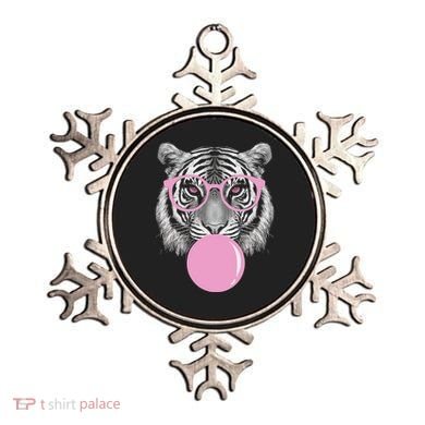 Funny Tiger Wearing Glasses And Blowing Ornament