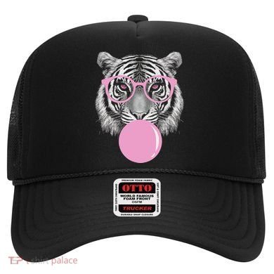 Funny Tiger Wearing Glasses And Blowing Hat