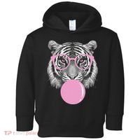 Funny Tiger Wearing Glasses And Blowing Toddler Hoodie thumb 0