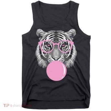Funny Tiger Wearing Glasses And Blowing Tank Top