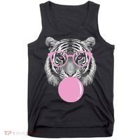 Funny Tiger Wearing Glasses And Blowing Tank Top thumb 0