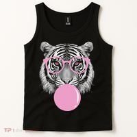 Funny Tiger Wearing Glasses And Blowing Tank Top thumb 2