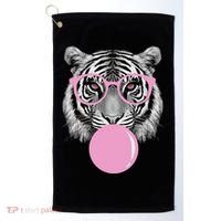 Funny Tiger Wearing Glasses And Blowing Golf Towel thumb 0