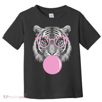 Funny Tiger Wearing Glasses And Blowing Toddler T-Shirt