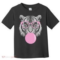 Funny Tiger Wearing Glasses And Blowing Toddler T-Shirt thumb 0