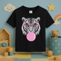 Funny Tiger Wearing Glasses And Blowing Toddler T-Shirt thumb 3