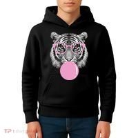 Funny Tiger Wearing Glasses And Blowing Kids Hoodie thumb 4