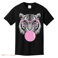 Funny Tiger Wearing Glasses And Blowing Kids T-Shirt thumb 0