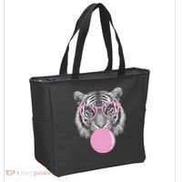 Funny Tiger Wearing Glasses And Blowing Tote Bag thumb 2