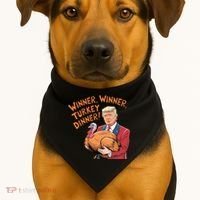 Funny Trump Winner Winner Turkey Dinner Thanksgiving Cute Gift USA-Made Doggie Bandana thumb 1