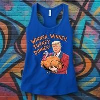 Funny Trump Winner Winner Turkey Dinner Thanksgiving Cute Gift Women's Tank Top thumb 3