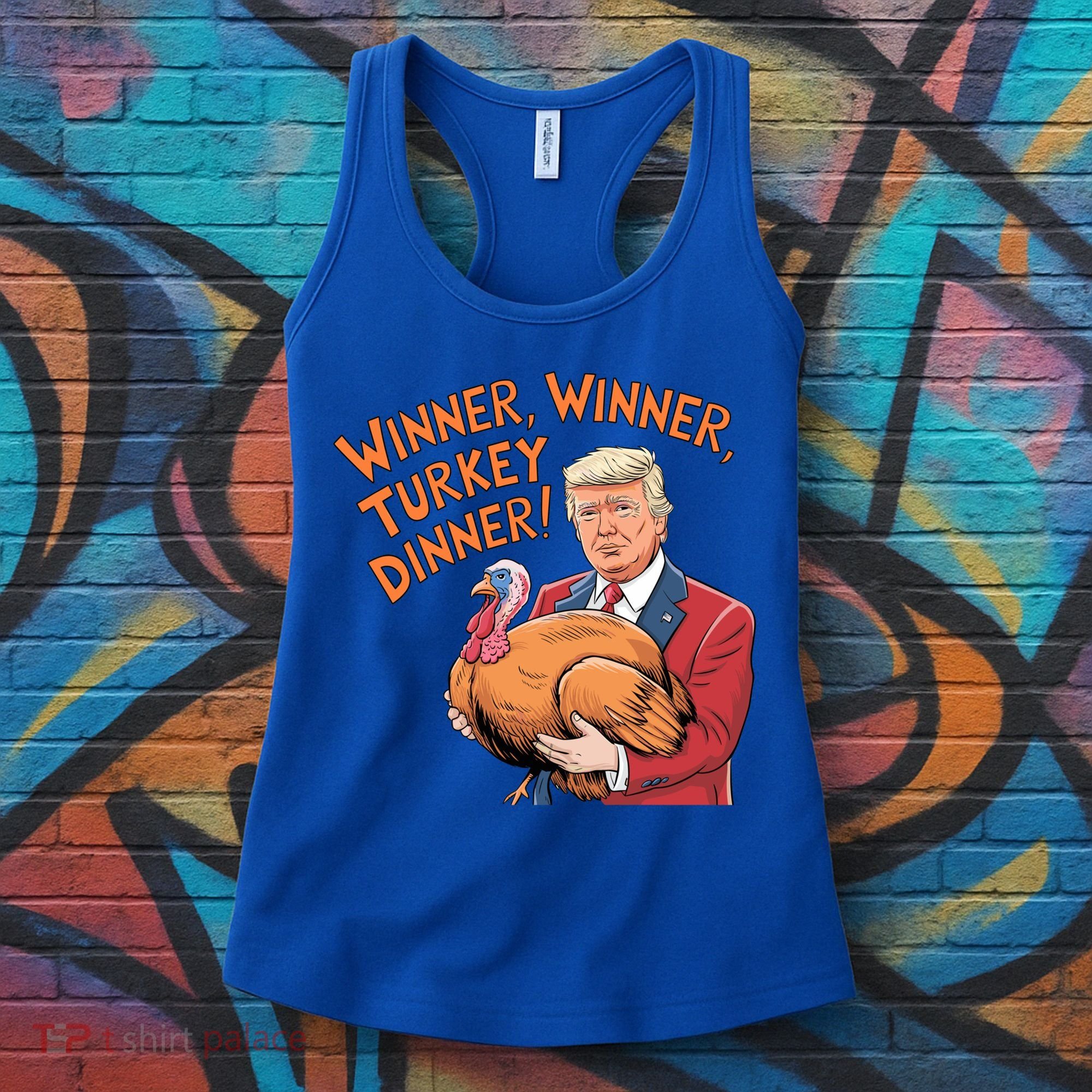 Funny Trump Winner Winner Turkey Dinner Thanksgiving Cute Gift Women's Tank Top
