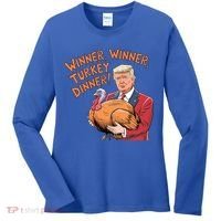 Funny Trump Winner Winner Turkey Dinner Thanksgiving Cute Gift Women's Long Sleeve Shirt thumb 0