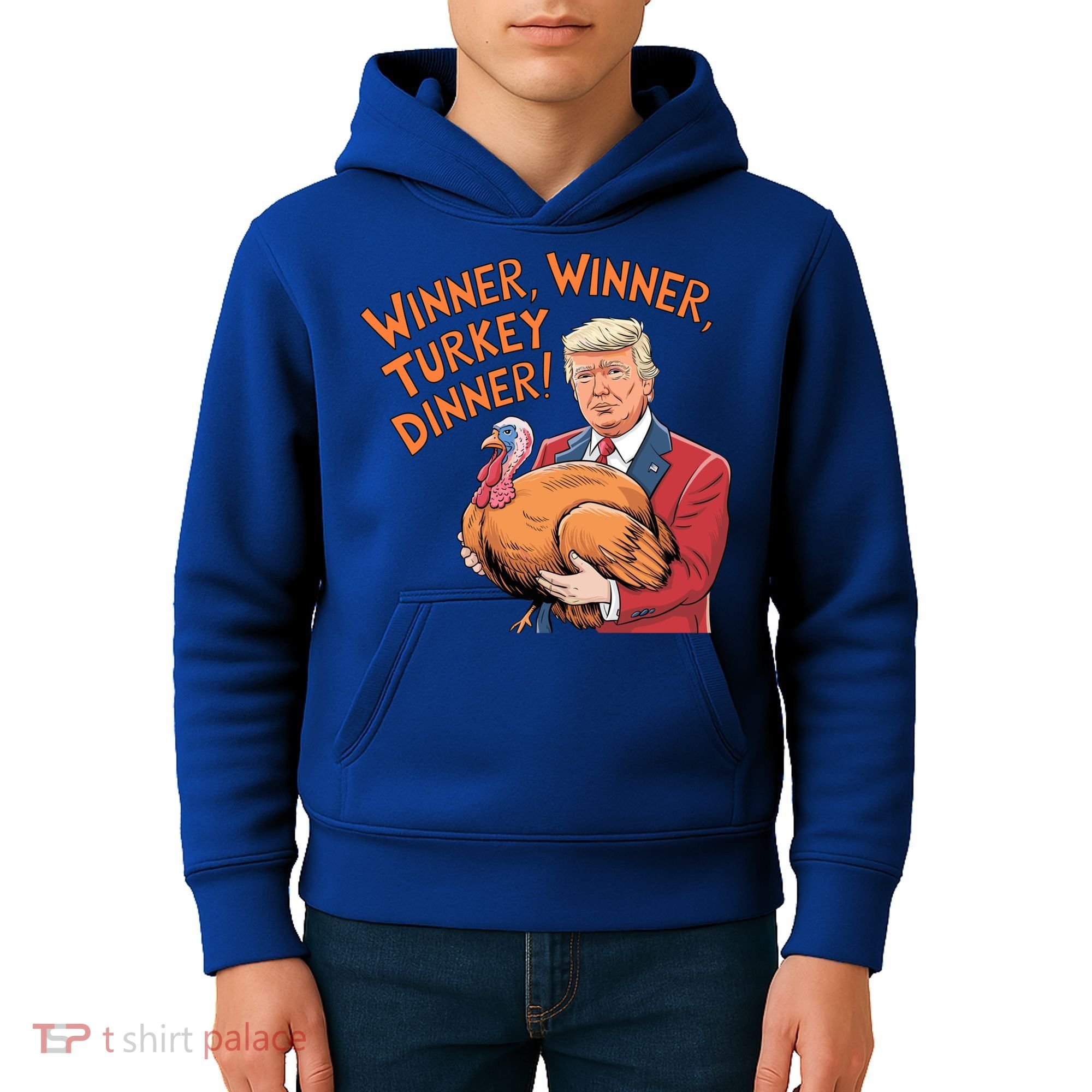 Funny Trump Winner Winner Turkey Dinner Thanksgiving Cute Gift Kids Hoodie