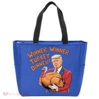 Funny Trump Winner Winner Turkey Dinner Thanksgiving Cute Gift Tote Bag thumb 0