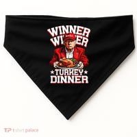 Funny Trump Winner Winner Turkey Dinner Thanksgiving Apparel USA-Made Doggie Bandana thumb 0