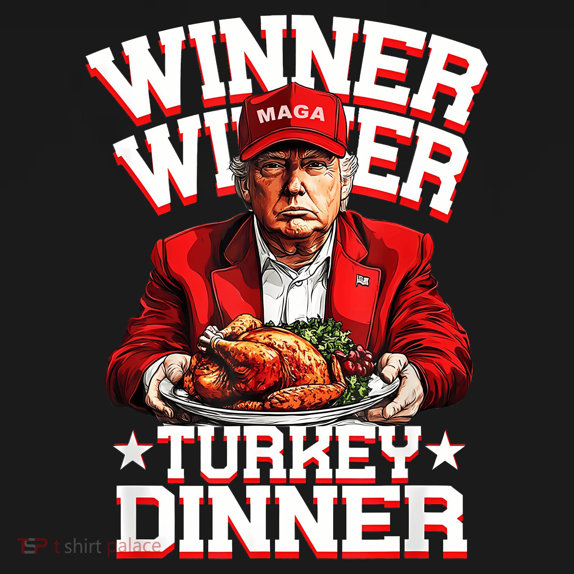 Funny Trump Winner Winner Turkey Dinner Thanksgiving Apparel Bucket Hat