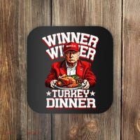Funny Trump Winner Winner Turkey Dinner Thanksgiving Apparel Coaster thumb 0