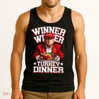 Funny Trump Winner Winner Turkey Dinner Thanksgiving Apparel Tank Top thumb 3